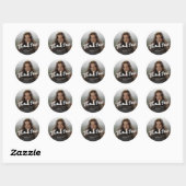 Moderne Dankjewel Borstel Schrift Foto Afstudeer G Ronde Sticker (Vel)