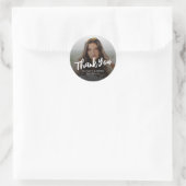 Moderne Dankjewel Borstel Schrift Foto Afstudeer G Ronde Sticker (Tas)