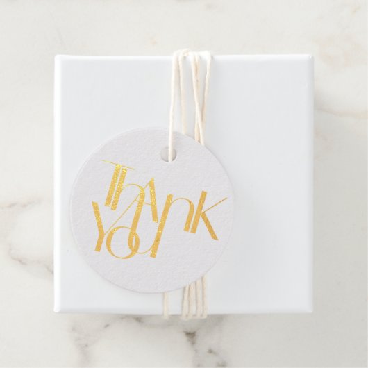 Moderne dankjewel cadeau voor Folie Ronde Bedankjes Labels (Met doos)