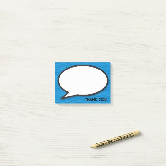 Moderne dankjewel Comic Book Pop Art Speech Bubble Post-it® Notes (Op bureau)