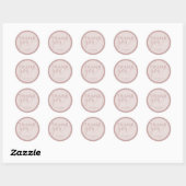 Moderne dankjewel, kalligrafie Roos Gold Ronde Sticker (Vel)