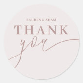 Moderne dankjewel, kalligrafie Roos Gold Ronde Sticker (Voorkant)