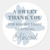 Moderne Dankjewel Pastelblauwe Madeliefjesbloem Ronde Sticker (Voorkant)