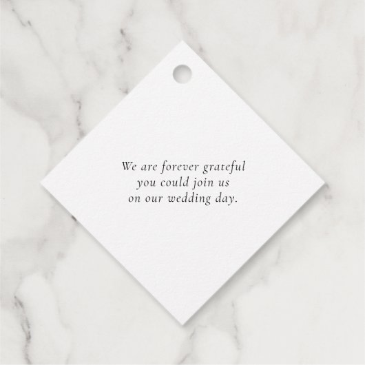 Moderne Dankjewel Script Chic Gouden Hart Trouw Bedankjes Labels (Achterkant)