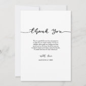 Moderne Dankjewel Script Eenvoudige Trouwfoto Bedankkaart (Achterkant)