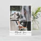 Moderne Dankjewel Script Trouwfoto  Bedankkaart (Staand voorkant)