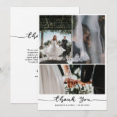 Moderne Dankjewel Script Trouwfoto  Bedankkaart (Voorkant / Achterkant)