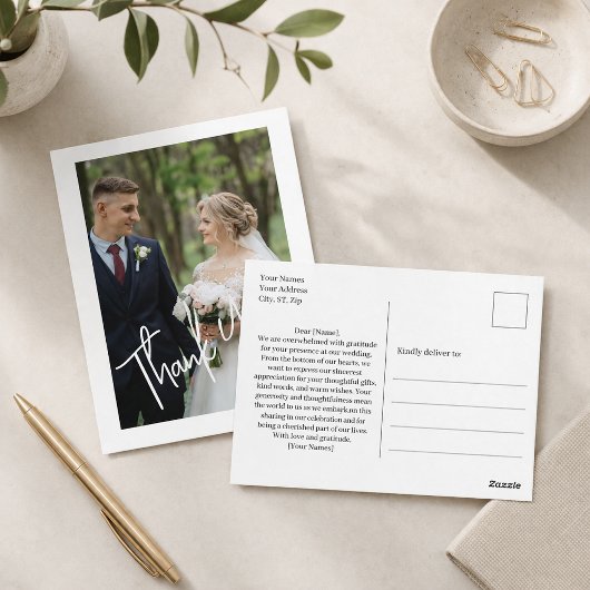 Moderne Dankjewelingsfoto Briefkaart