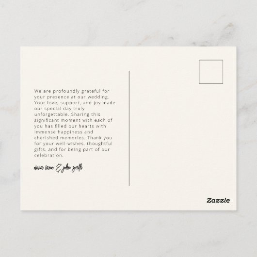 Moderne Dankkaart Briefkaart (Achterkant)