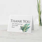 Moderne Dankkaart met Blad Bedankkaart (Voorkant)