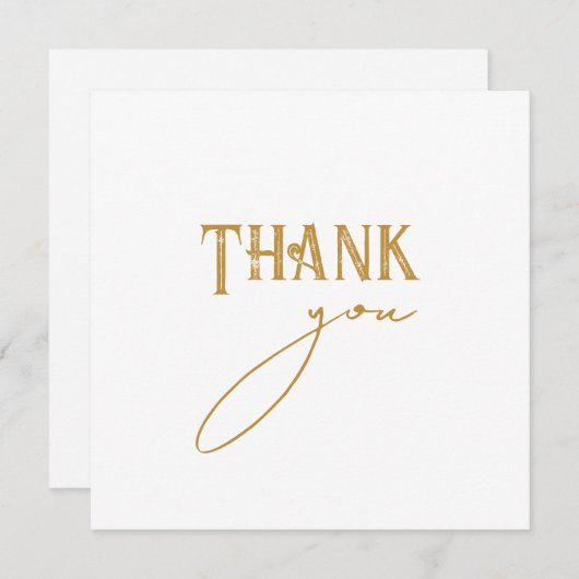 Moderne Dankkaart met Gouden Accenten Bedankkaart (Voorkant / Achterkant)