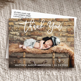Moderne Dankkaart voor Nieuwe Baby met Borstel Sch Briefkaart