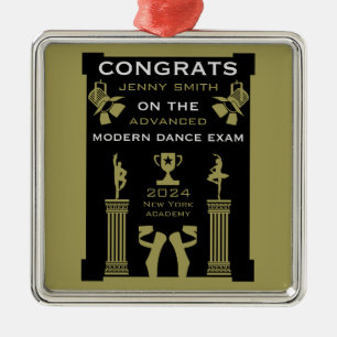 Moderne dans gefeliciteerd metalen ornament