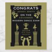 Moderne dans gefeliciteerd wijn etiket (Enkel label)