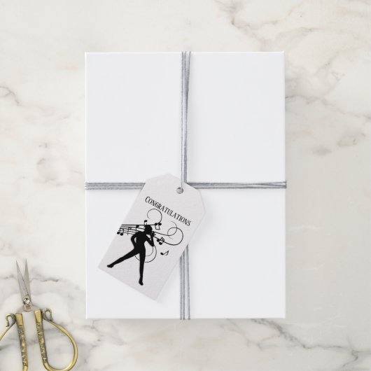 Moderne Dans Groen Cadeaulabel (Met Touw)