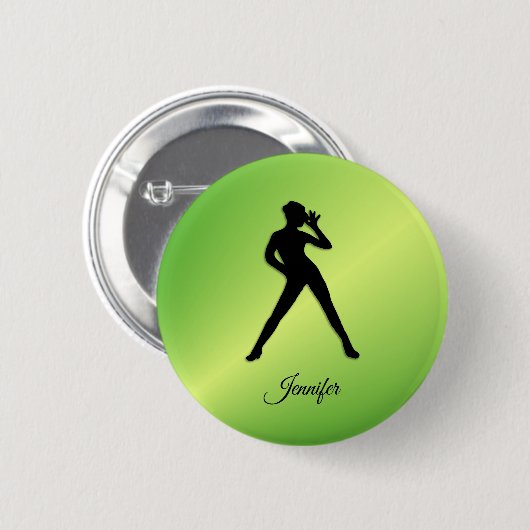 Moderne Dans met Naam Ronde Button 5,7 Cm (Voorkant /achterkant)