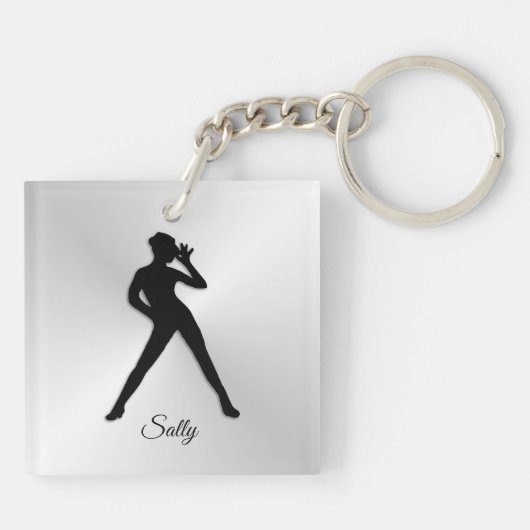 Moderne Dans met Naam Sleutelhanger (Achterkant)