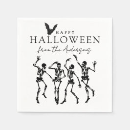Moderne dansende skeletten Fijne Halloween Servet
