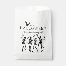 Moderne dansende skeletten Gelukkig Halloween Bedankzakje