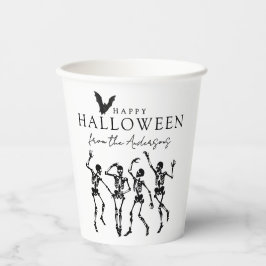 Moderne dansende skeletten Gelukkig Halloween Papieren Bekers