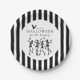 Moderne dansende skeletten Gelukkig Halloween Papieren Bordje