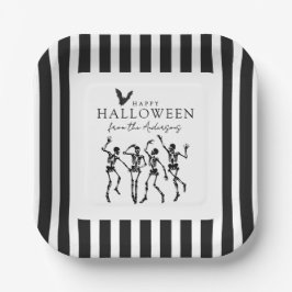 Moderne dansende skeletten Gelukkig Halloween Papieren Bordje