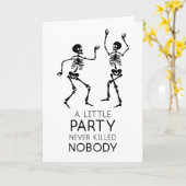 Moderne dansende skeletten voor Halloween Kaart (Gele Bloem)