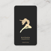 Moderne danser Elegant Zwart Goud Choreograaf Visitekaartje (Voorkant)