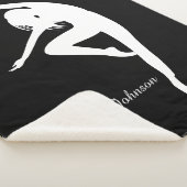 Moderne Danser Silhouette Dans Zwart & Wit Sherpa Deken (3/4)