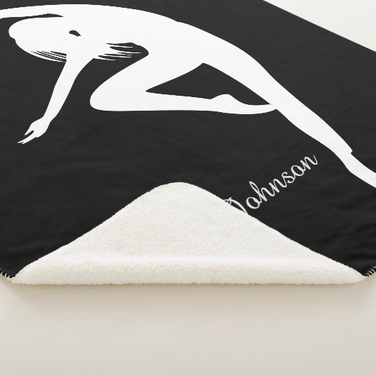 Moderne Danser Silhouette Dans Zwart & Wit Sherpa Deken (3/4)