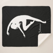 Moderne Danser Silhouette Dans Zwart & Wit Sherpa Deken (Voorkant (horizontaal))