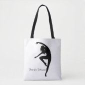Moderne Danser Silhouette Dans Zwart & Wit Tote Bag (Voorkant)