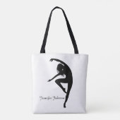 Moderne Danser Silhouette Dans Zwart & Wit Tote Bag (Achterkant)