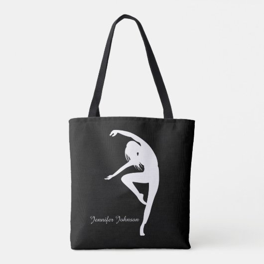 Moderne danseres Silhouette Dance Tote Bag (Achterkant)