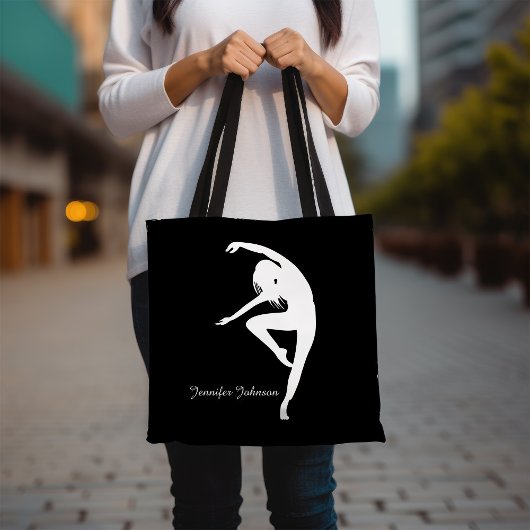 Moderne danseres Silhouette Dance Tote Bag