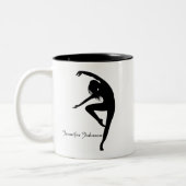 Moderne danseres Silhouette Dance Tweekleurige Koffiemok (Links)