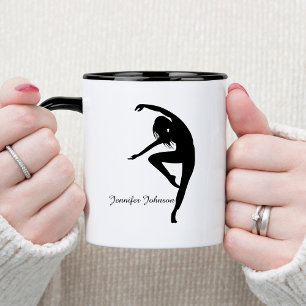 Moderne danseres Silhouette Dance Tweekleurige Koffiemok