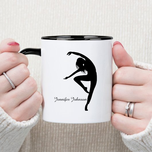 Moderne danseres Silhouette Dance Tweekleurige Koffiemok