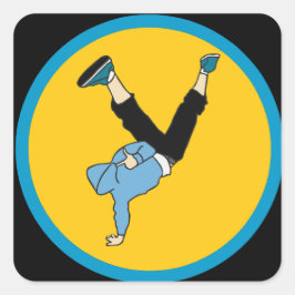 Moderne danseres voor hippe hopstijl vierkante sticker