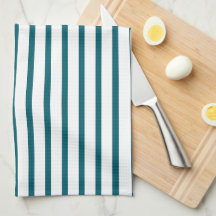 Moderne Dark Blauwgroen Stripe Keuken Handdoek