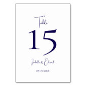 Moderne Dark Navy White Script bruiloft receptie Kaart (Achterkant)