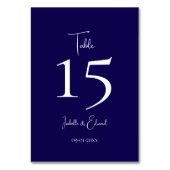 Moderne Dark Navy White Script bruiloft receptie Kaart (Voorkant)