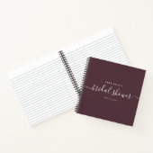 Moderne Dark Red Chic Script Vrijgezellenfeest Gue Notitieboek (Binnen)