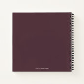 Moderne Dark Red Chic Script Vrijgezellenfeest Gue Notitieboek (Achterkant)