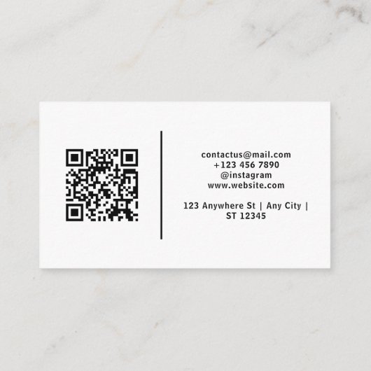Moderne Dark Sand QR-code Visitekaartje (Achterkant)