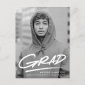 Moderne Dashed Afstudeerder Fotogradatie Partij Uitnodiging Briefkaart (Voorkant)