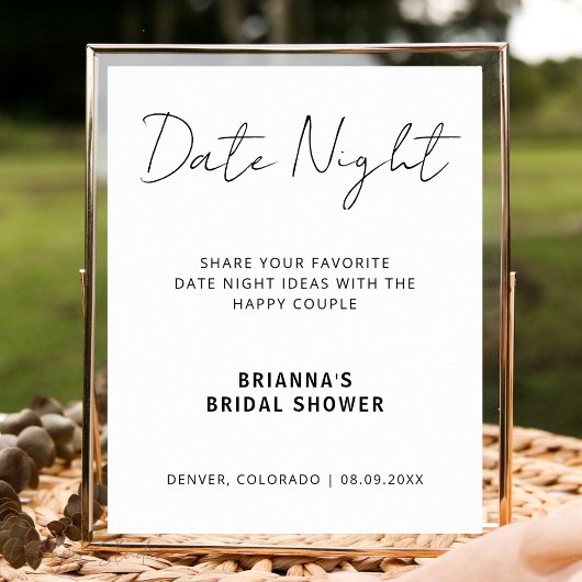 Moderne date night ideeën Minimalistische bruidsdo Poster