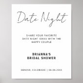 Moderne date night ideeën Minimalistische bruidsdo Poster (Voorkant)