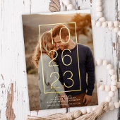 Moderne Datum in ECHTE FOLIE Sla de datum op Folie Uitnodiging