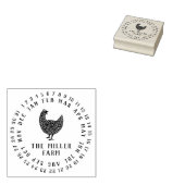 Moderne datum maand verse eieren rubberstempel (Gestempeld)